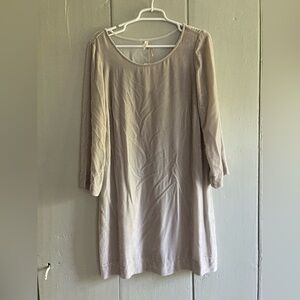 Silver NUTHATCH Silk Blend Minimalist Shift Dress Sustainable Maine Small